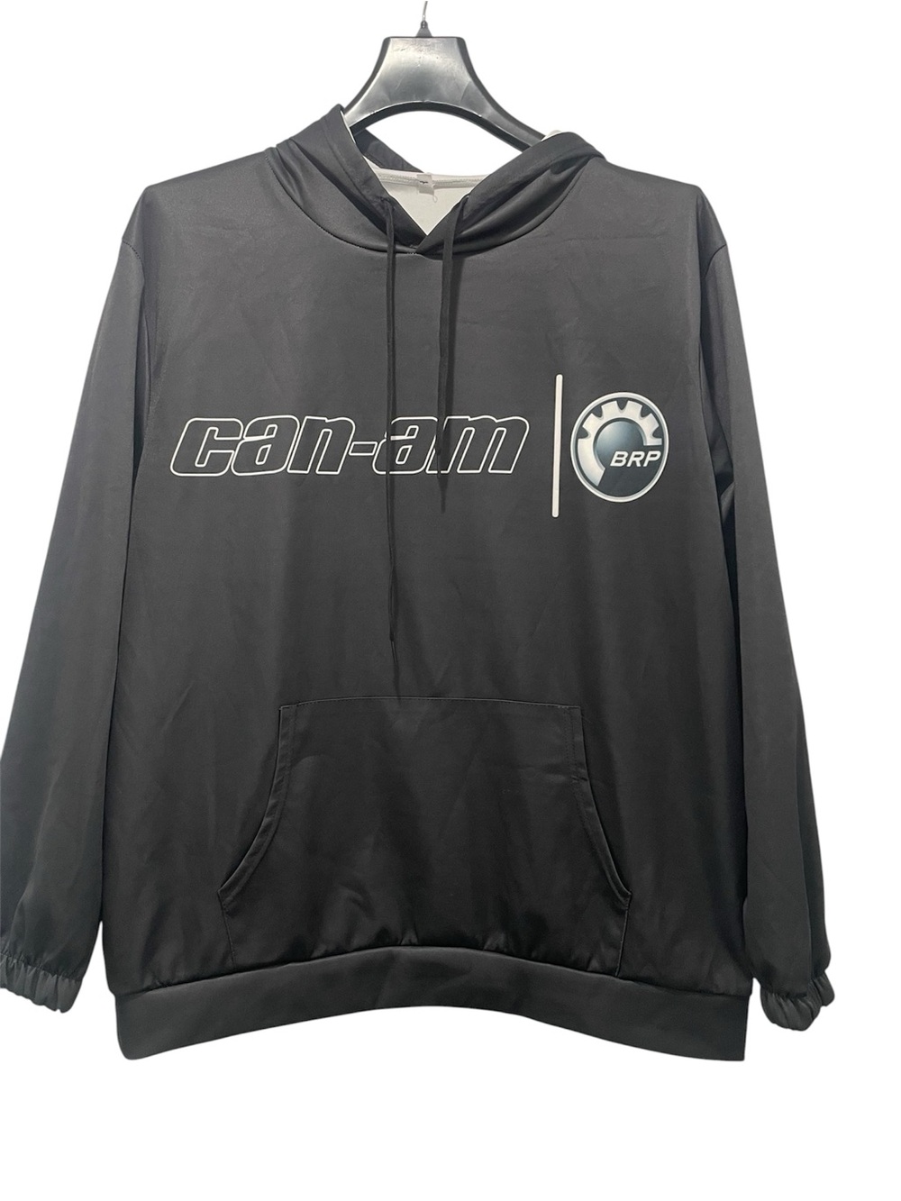 Can-Am Hoodie XXL 2XL Dark Gray Almost Black White Logo Unisex NWOT Pocket
